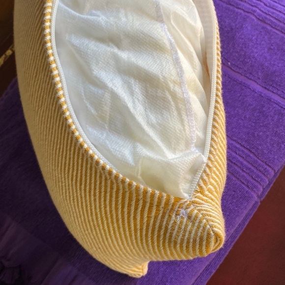 Golden Yellow Diagonal Stripe Pillow Perfect Nap Pillow w Insert 8x16 Zipper - Picture 3 of 3